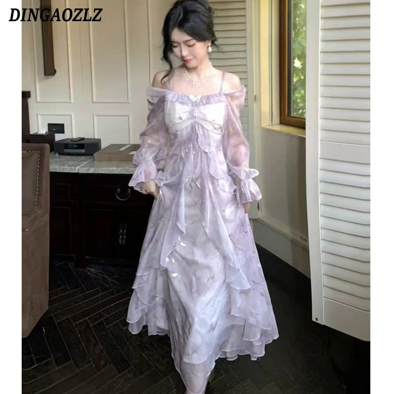 Summer Elegant Print Fairy Long Chiffon Dresses Women Off Shoulder Ruffles A-Line Birthday Party Dress One Piece Vestidos New
Summer Elegant Print Fairy Long Chiffon Dresses Women Off Shoulder Ruffles A-Line Birthday Party Dress One Piece Vestidos New