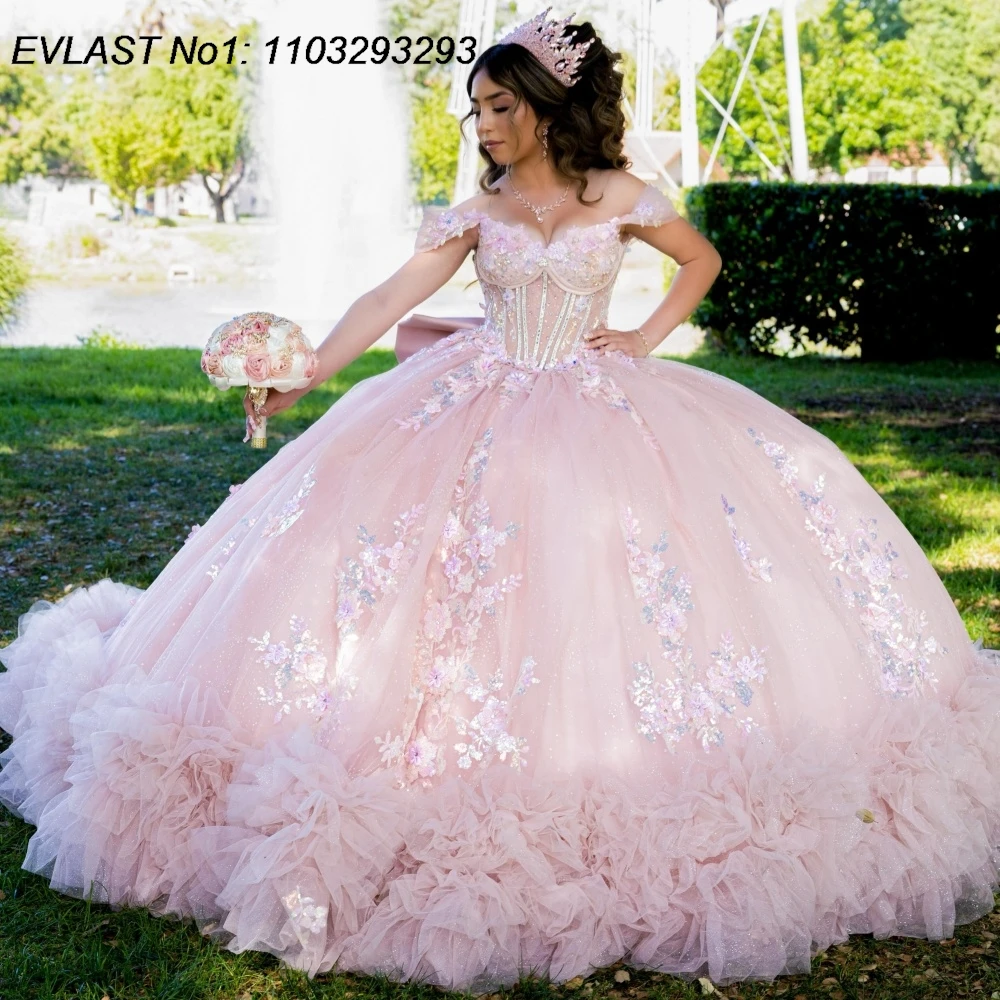 EVLAST Customized Luxury Pink Sequins Quinceanera Dress Ball Gown Lace Applique Beading Bow Sweet 16 Vestidos De 15 Anos AQ317
EVLAST Customized Luxury Pink Sequins Quinceanera Dress Ball Gown Lace Applique Beading Bow Sweet 16 Vestidos De 15 Anos AQ317