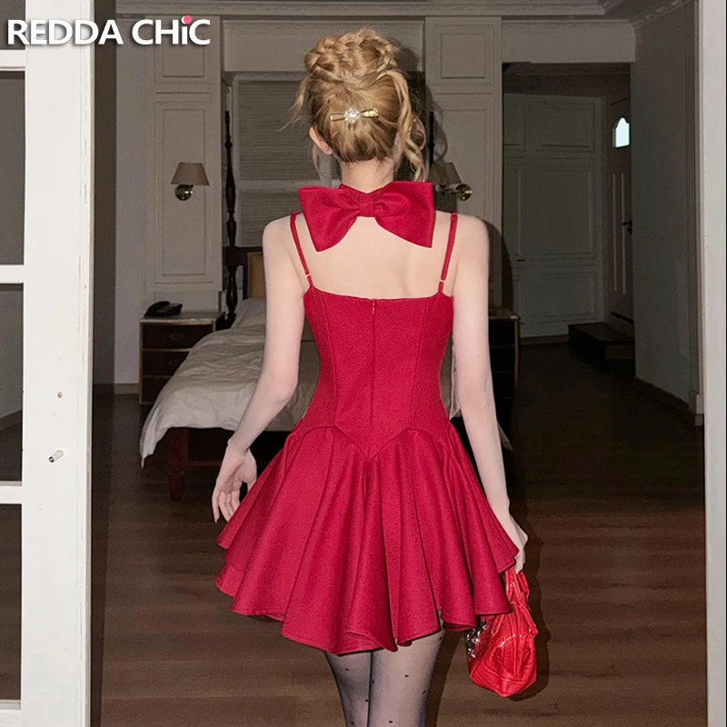 ReddaChic Women Mini Dress with Bow Choker Sweetheart Spaghetti Straps Boned Corset Puffy Ruffle Dress Summer Formal Clothes
ReddaChic Women Mini Dress with Bow Choker Sweetheart Spaghetti Straps Boned Corset Puffy Ruffle Dress Summer Formal Clothes