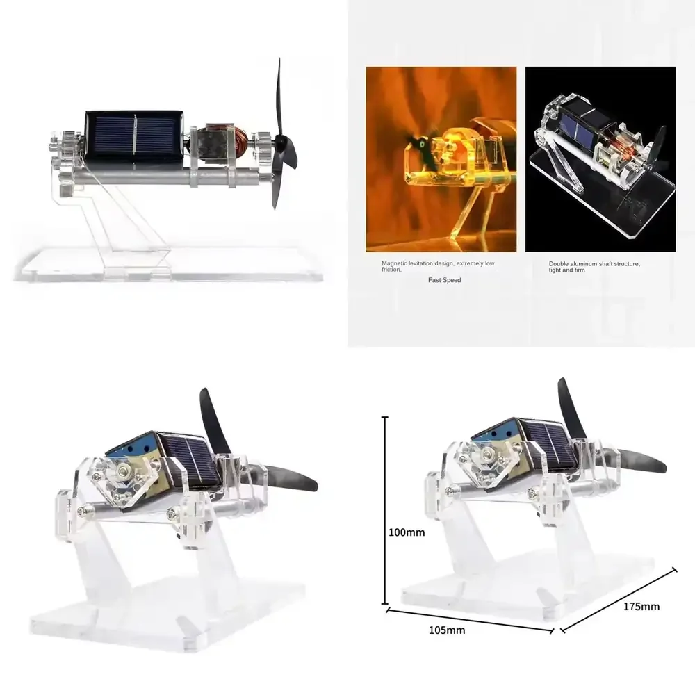 Double Blade Magnetic Levitation Solar Motor Magnetic Levitation Solar Motor Dual Shaft Design DIY Creative Gift 300-1500RPM
Double Blade Magnetic Levitation Solar Motor Magnetic Levitation Solar Motor Dual Shaft Design DIY Creative Gift 300-1500RPM