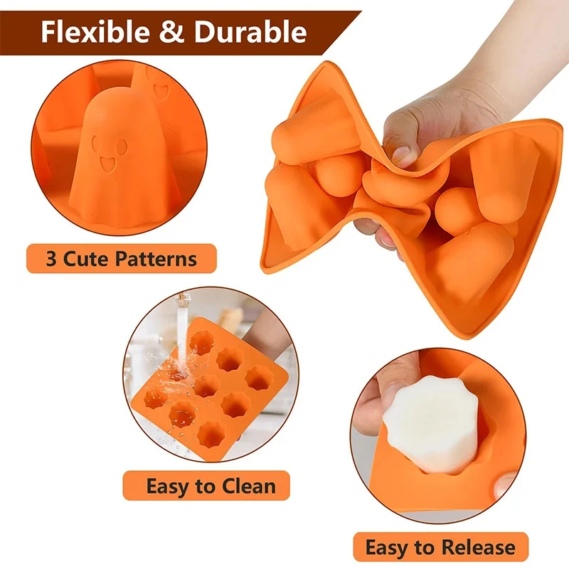 Reusable Ghost Mold Silicone Chocolate Mold Homemade Halloween Ghost Baking Mold For Gummy Candy Jelly Easy To Clean
Reusable Ghost Mold Silicone Chocolate Mold Homemade Halloween Ghost Baking Mold For Gummy Candy Jelly Easy To Clean