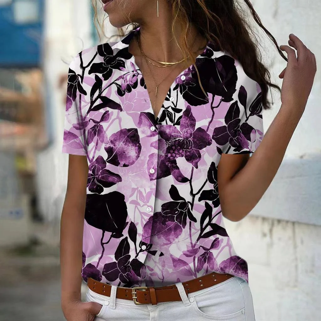 Women's short sleeve printed shirt For Spring Summer Tops
Women's short sleeve printed shirt For Spring Summer Tops