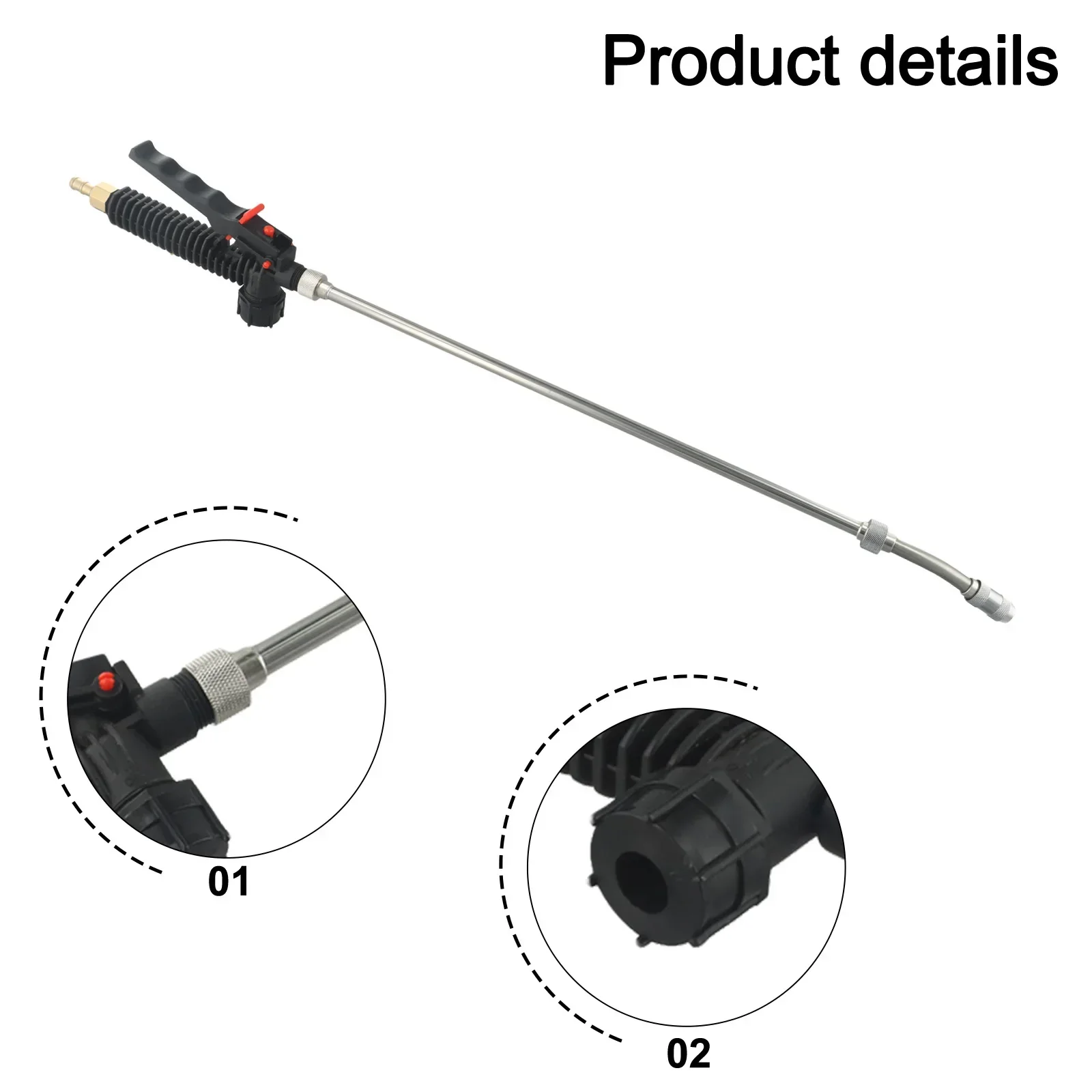 Adjustable Nozzle Wand High Pressure Sprayer Wand Lockable Hand Lever Rubber Handle Comfortable Grip Continuous Work
Adjustable Nozzle Wand High Pressure Sprayer Wand Lockable Hand Lever Rubber Handle Comfortable Grip Continuous Work