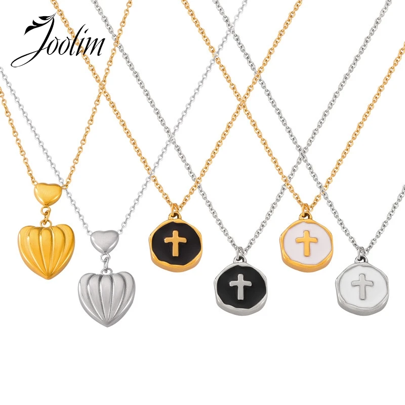 Joolim Jewelry Wholesale No Fade Designer Texture Love Cross Drop Oil Round Brand Pendant Stainless Steel Necklace for Women
Joolim Jewelry Wholesale No Fade Designer Texture Love Cross Drop Oil Round Brand Pendant Stainless Steel Necklace for Women