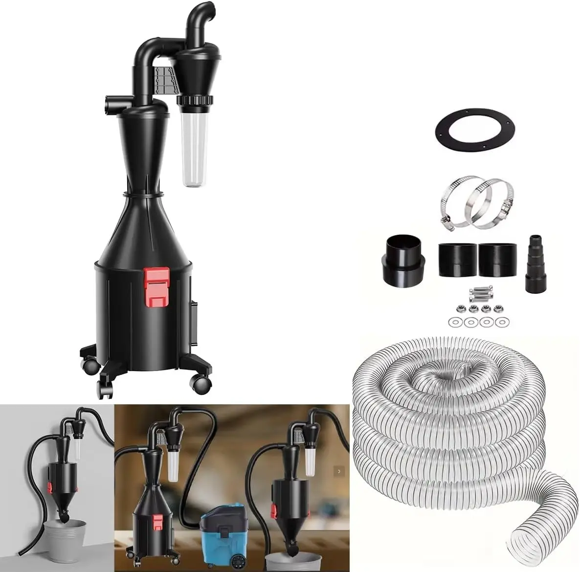 2 in 1 Dust Cyclone Collector Separation Vacuum Cleaner Wall Mounted Wheeled Modes Dust Collector Woodworking Tools Contractor P
2 in 1 Dust Cyclone Collector Separation Vacuum Cleaner Wall Mounted Wheeled Modes Dust Collector Woodworking Tools Contractor P