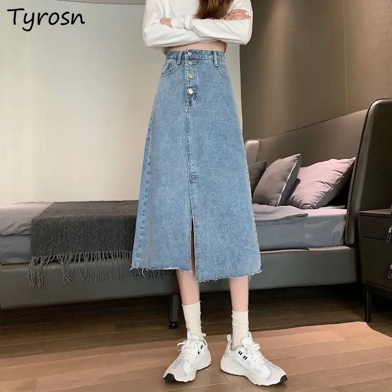 Skirts Women Midi Design Denim All-match High Waist Leisure Simple Solid Daily Do Old Ladies Tender Students Autumn Chic A-line
Skirts Women Midi Design Denim All-match High Waist Leisure Simple Solid Daily Do Old Ladies Tender Students Autumn Chic A-line