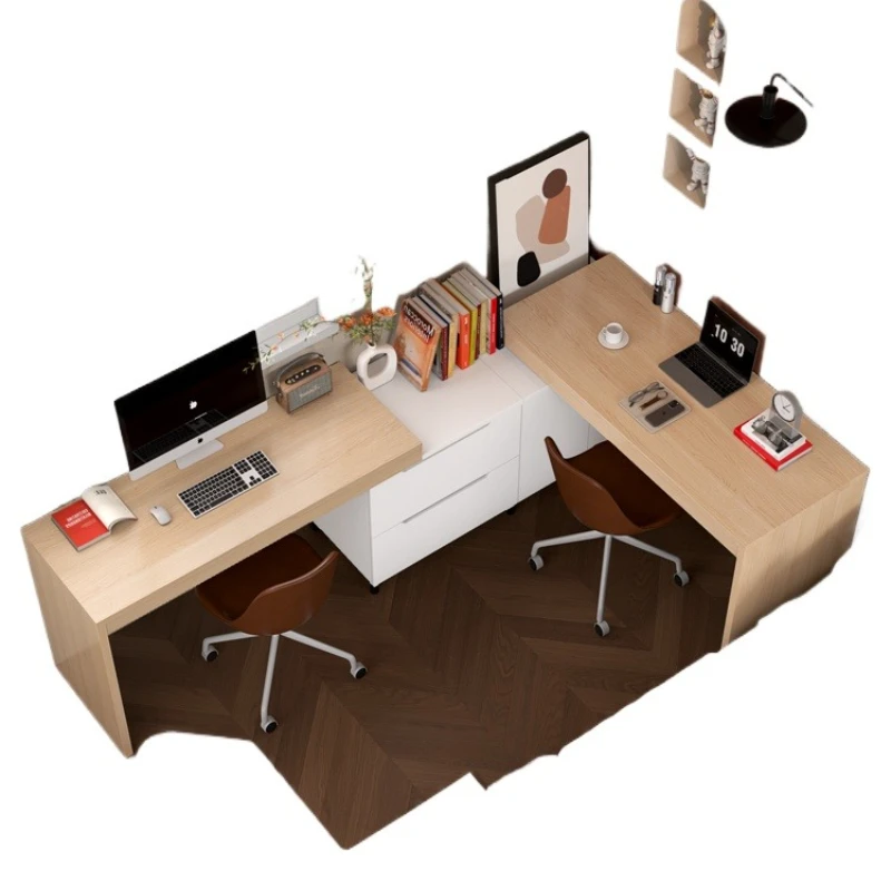 Modern simple double desk, chest corner two person computer desk, household writing , solid wood corner
Modern simple double desk, chest corner two person computer desk, household writing , solid wood corner