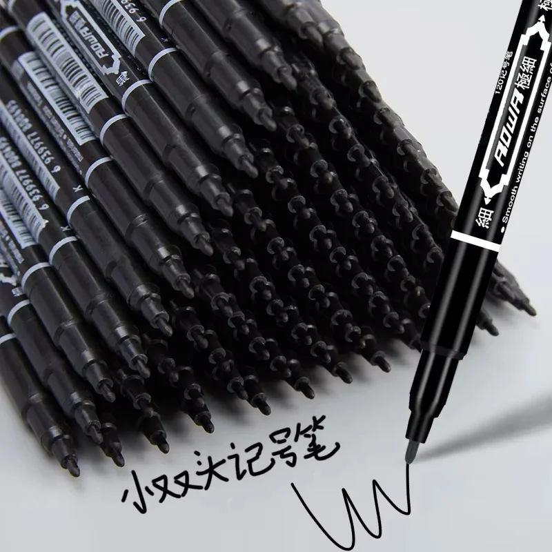 10Pcs Double Sided Permanent Markers Pens Waterproof Oily Fine Tip Black Painting Marker Graffiti Marking Pencil School Supplies
10Pcs Double Sided Permanent Markers Pens Waterproof Oily Fine Tip Black Painting Marker Graffiti Marking Pencil School Supplies