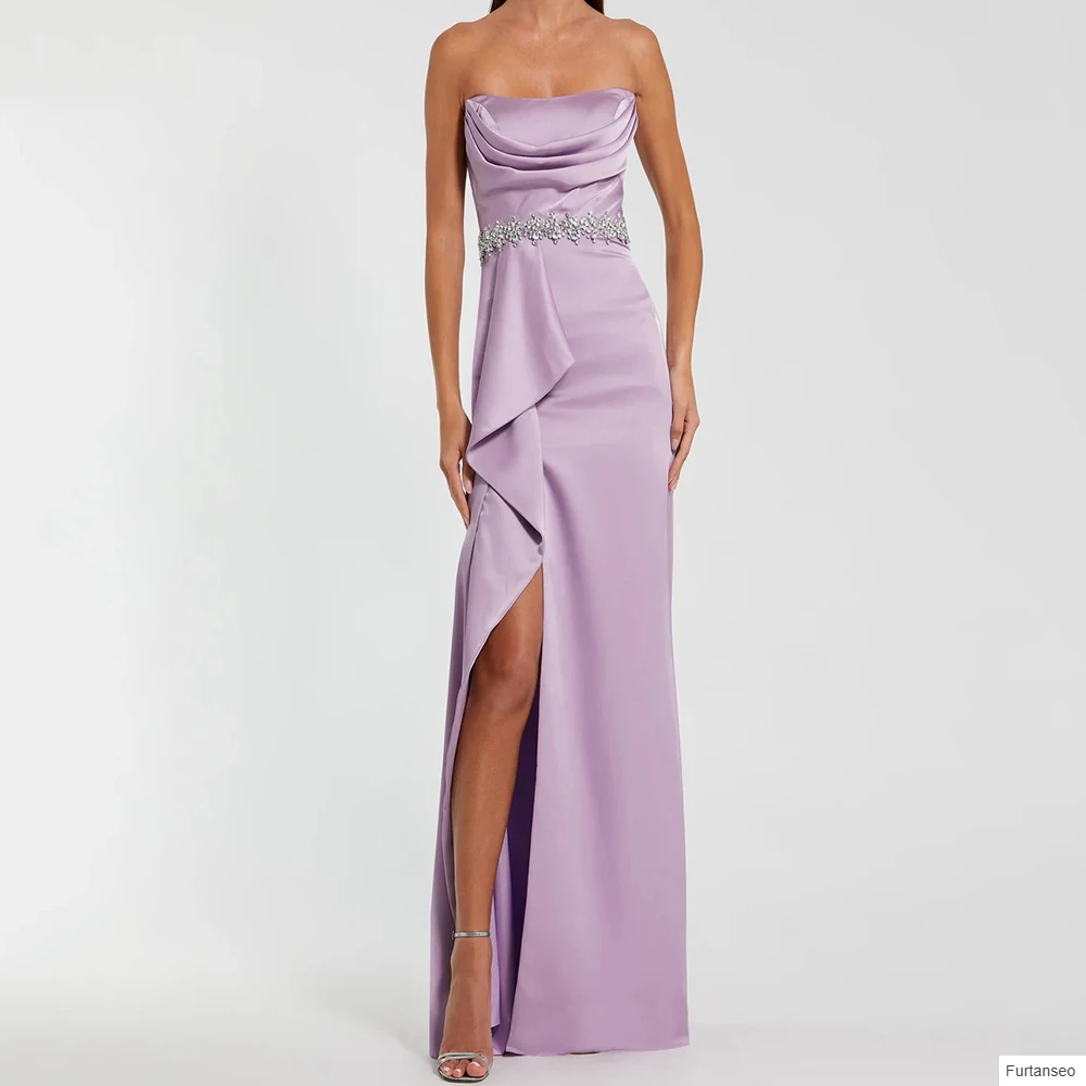 Mermaid Women's Evening Dresses Floor-length Strapless Sleeveless Prom Gown Fashion Crystal Pleat Simple Draped Customized Gowns
Mermaid Women's Evening Dresses Floor-length Strapless Sleeveless Prom Gown Fashion Crystal Pleat Simple Draped Customized Gowns