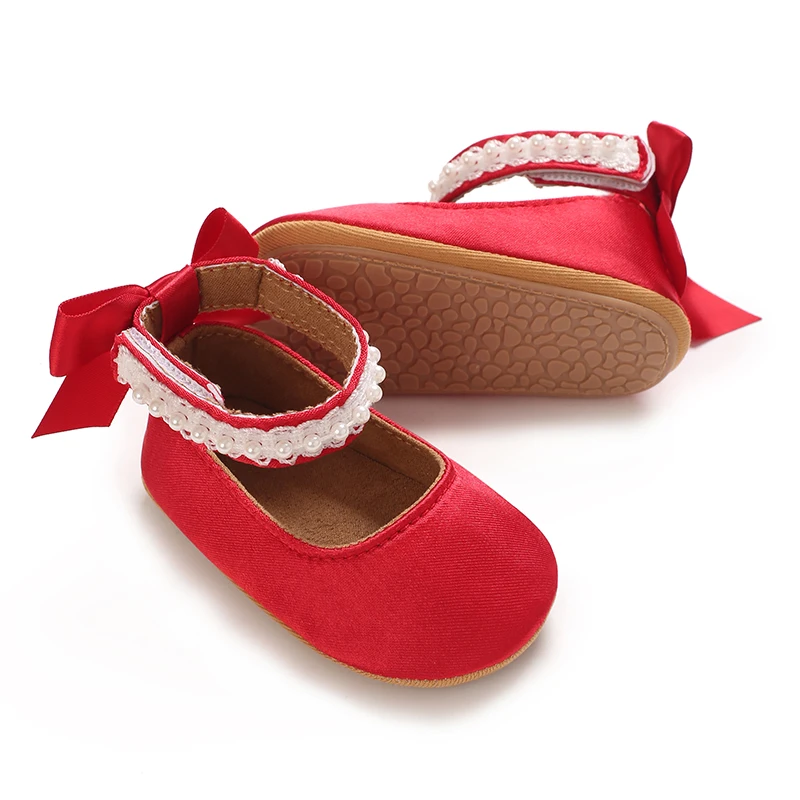 Sweet 0-18M Baby Girl Cute Little Leather Shoes New Pearl Bow Princess Shoes Soft Rubber Sole Anti Slip Walking Shoes
Sweet 0-18M Baby Girl Cute Little Leather Shoes New Pearl Bow Princess Shoes Soft Rubber Sole Anti Slip Walking Shoes