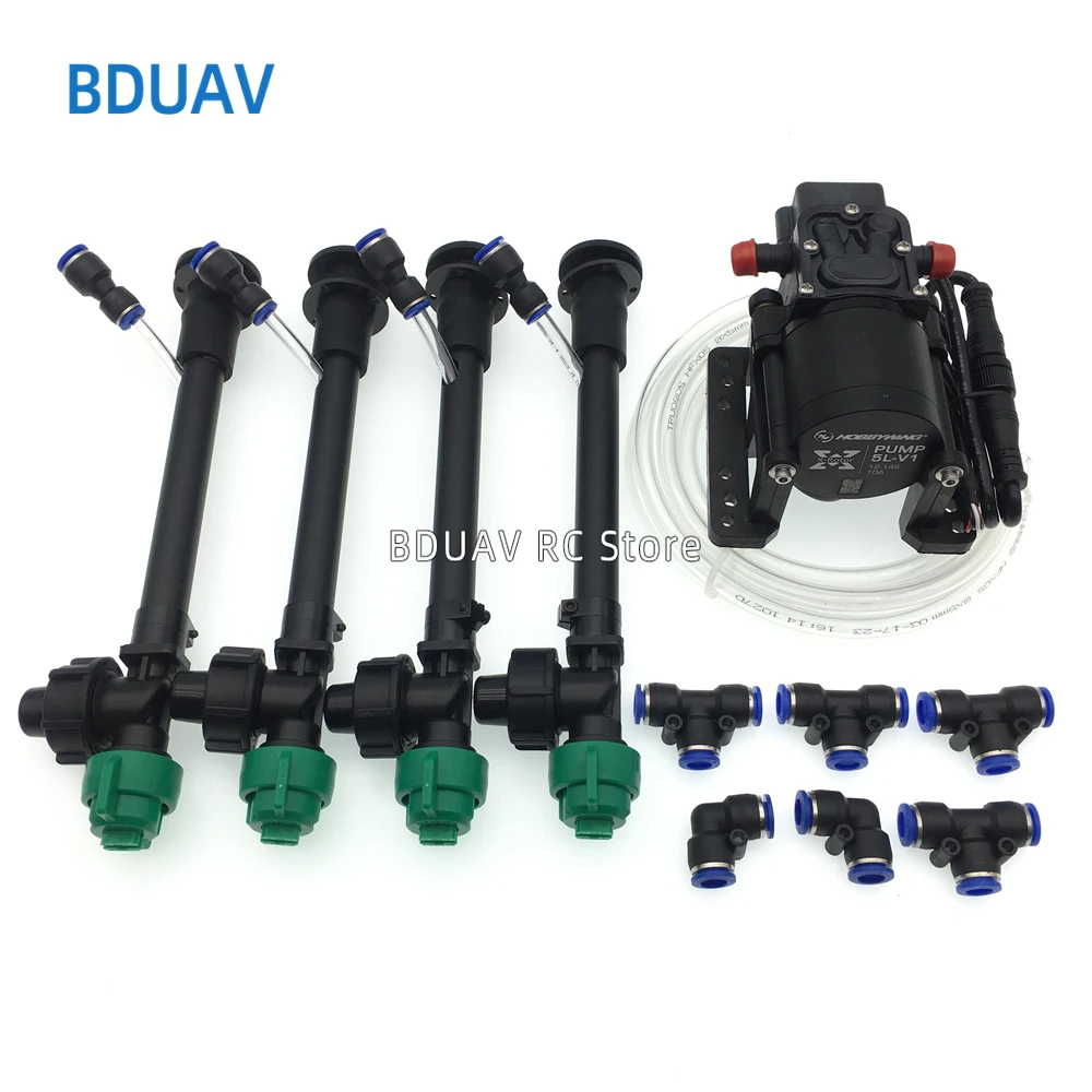 Spray System with Pressure Nozzles, hobbywing 5L 8L Brushless Water Pump Built-in ESC for 25kg 16kg 10kg for Agricultural drone
Spray System with Pressure Nozzles, hobbywing 5L 8L Brushless Water Pump Built-in ESC for 25kg 16kg 10kg for Agricultural drone