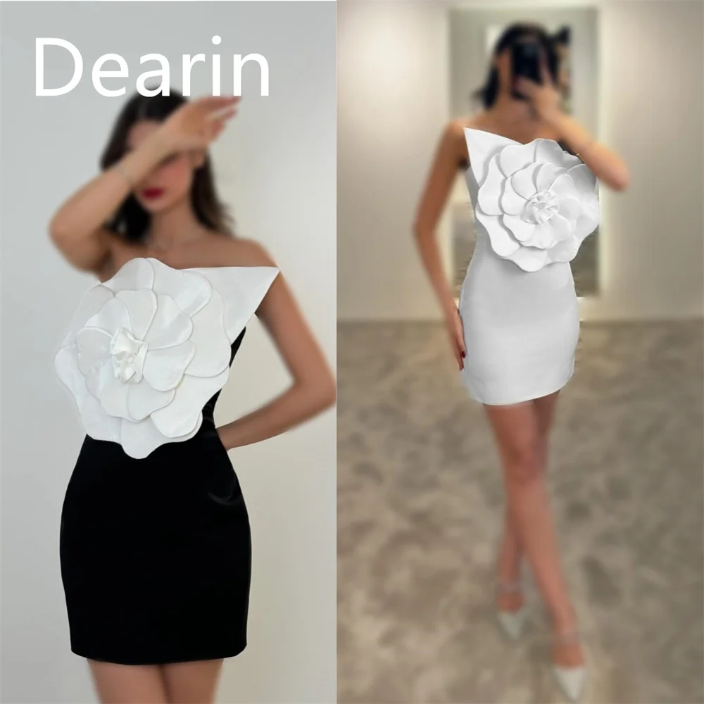 Customized Saudi Arabia Dearin Strapless Sheath Mini Length Skirts 3D Flower Bespoke Occasion Dresses Formal Gown Prom Evening D
Customized Saudi Arabia Dearin Strapless Sheath Mini Length Skirts 3D Flower Bespoke Occasion Dresses Formal Gown Prom Evening D