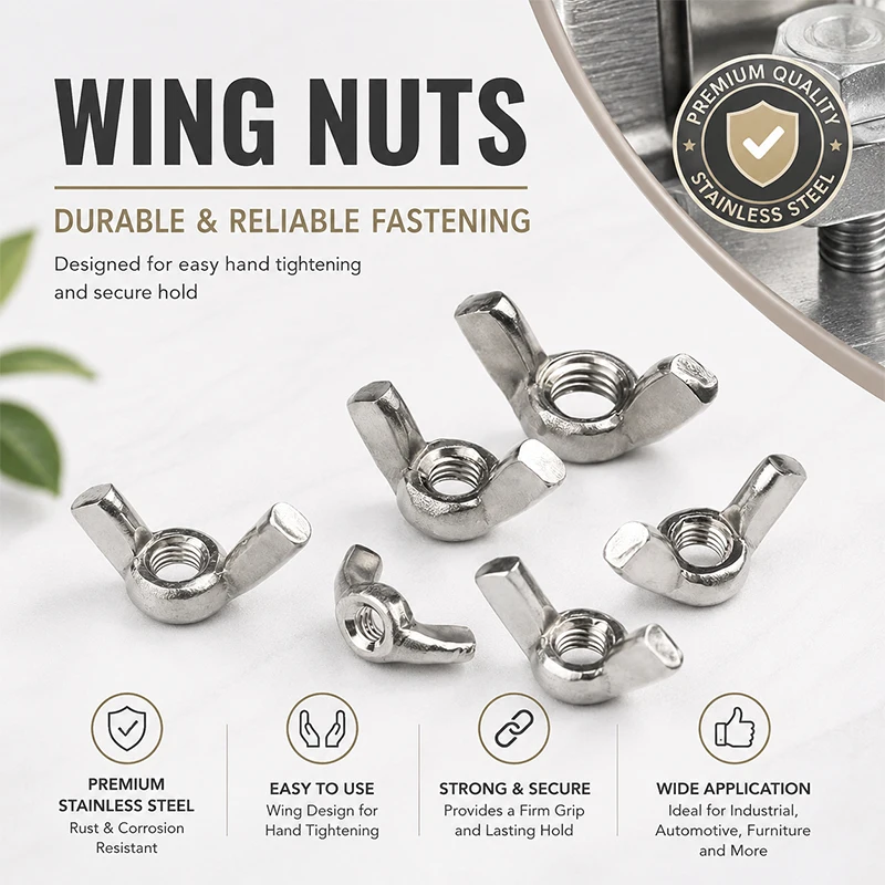 M4-M12 5pcs/1pcs Wingnut Assortment 201 Stainless Steel Butterfly Thumb Nuts Hand Tighten Screw Nut
M4-M12 5pcs/1pcs Wingnut Assortment 201 Stainless Steel Butterfly Thumb Nuts Hand Tighten Screw Nut