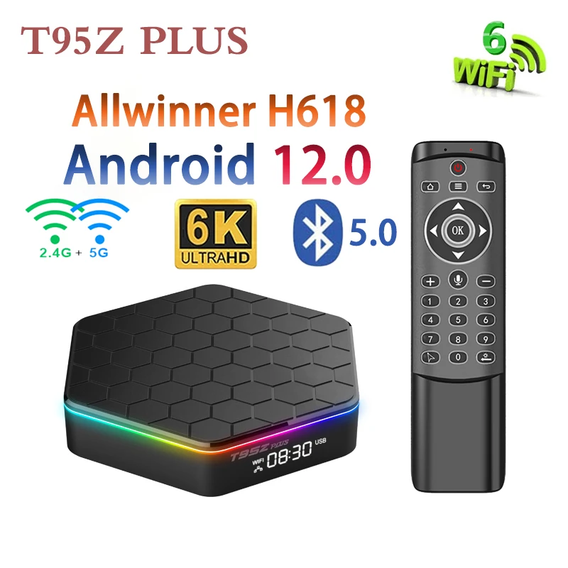 ТВ-приставка T95Z Plus на Android 12, умная ТВ-приставка Allwinner H618, Wifi6, BT5.0, 4 + 32 ГБ, 6K, 1080P, T95, 4K
ТВ-приставка T95Z Plus на Android 12, умная ТВ-приставка Allwinner H618, Wifi6, BT5.0, 4 + 32 ГБ, 6K, 1080P, T95, 4K