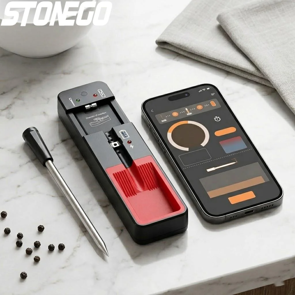 Беспроводной Bluetooth-термометр для мяса с радиусом действия 360 футов, умный термометр для приготовления пищи, барбекю, гриля, кухни и коптильни
Беспроводной Bluetooth-термометр для мяса с радиусом действия 360 футов, умный термометр для приготовления пищи, барбекю, гриля, кухни и коптильни