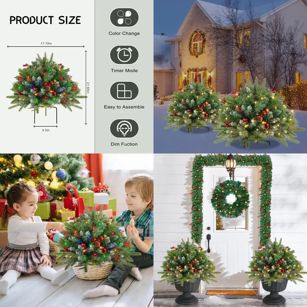 Battery Operated Pre-lit LED Christmas Tree with Timer, 21in Artificial Tree for Outdoor Holiday Decorations, Pathway, Yard
Battery Operated Pre-lit LED Christmas Tree with Timer, 21in Artificial Tree for Outdoor Holiday Decorations, Pathway, Yard
