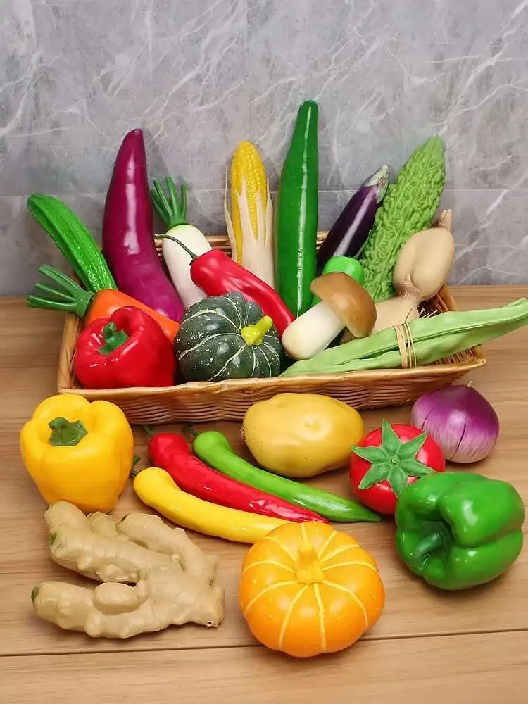 Simulated plastic vegetable model, fruit ornaments, fruit and vegetable sets, food toys, children's cognitive shooting props
Simulated plastic vegetable model, fruit ornaments, fruit and vegetable sets, food toys, children's cognitive shooting props