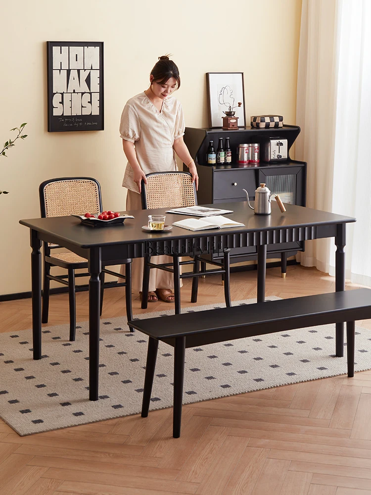 All solid wood dining table for home use, small apartment dining table, rectangular shape
All solid wood dining table for home use, small apartment dining table, rectangular shape