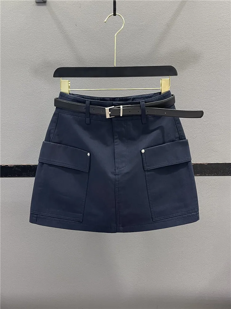 Retro Workwear A-Line Skirt for Women with Large Pockets Spring Summer New Style Casual Versatile Anti-Light Short Skirt
Retro Workwear A-Line Skirt for Women with Large Pockets Spring Summer New Style Casual Versatile Anti-Light Short Skirt