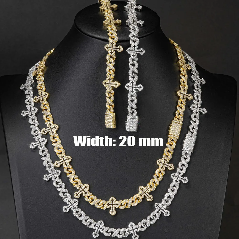 Cross Bling Iced Out Cuban Link Chain Necklace 5A+ CZ Chokers Necklaces for Men Rapper Jewelry Gifts for Men Boy Friends
Cross Bling Iced Out Cuban Link Chain Necklace 5A+ CZ Chokers Necklaces for Men Rapper Jewelry Gifts for Men Boy Friends