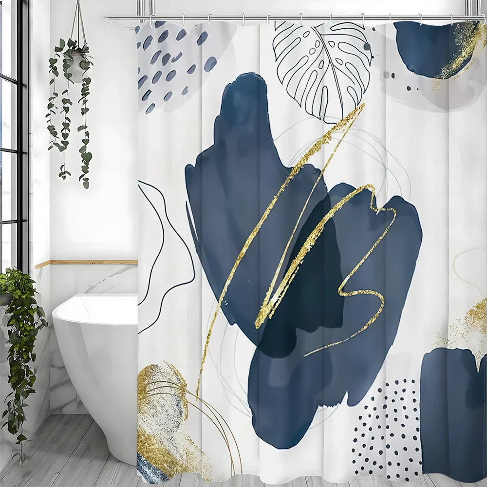 Abstract Blue Gold Unique Modern Minimalist Shower Curtain, Bathroom Decorative Shower Curtain, Waterproof Shower Curtain with H
Abstract Blue Gold Unique Modern Minimalist Shower Curtain, Bathroom Decorative Shower Curtain, Waterproof Shower Curtain with H
