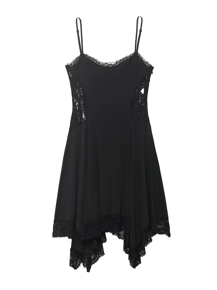 HH Women 2026 Summer New Fashion Pure Desire Style Asymmetric Lace Splicing Short Dress Female Sexy Sleeveless Slip Dress Mujer
HH Women 2026 Summer New Fashion Pure Desire Style Asymmetric Lace Splicing Short Dress Female Sexy Sleeveless Slip Dress Mujer