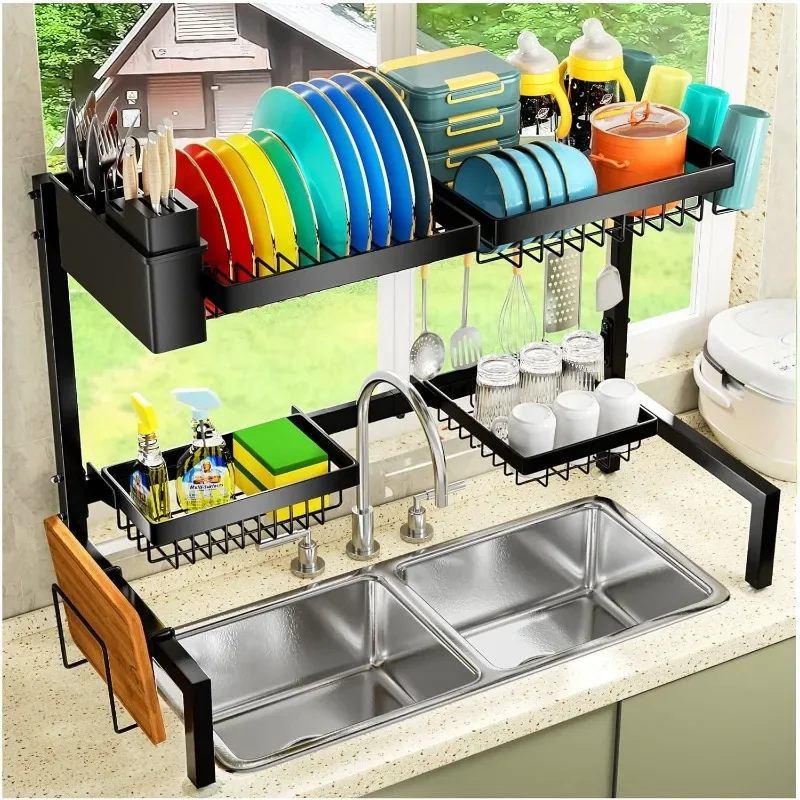 YKLSLH 4 Baskets Over The Sink Dish Drying Rack, Extendable Large Capacity Sink Rack, Metal Drying Rack Saving Space,for
YKLSLH 4 Baskets Over The Sink Dish Drying Rack, Extendable Large Capacity Sink Rack, Metal Drying Rack Saving Space,for