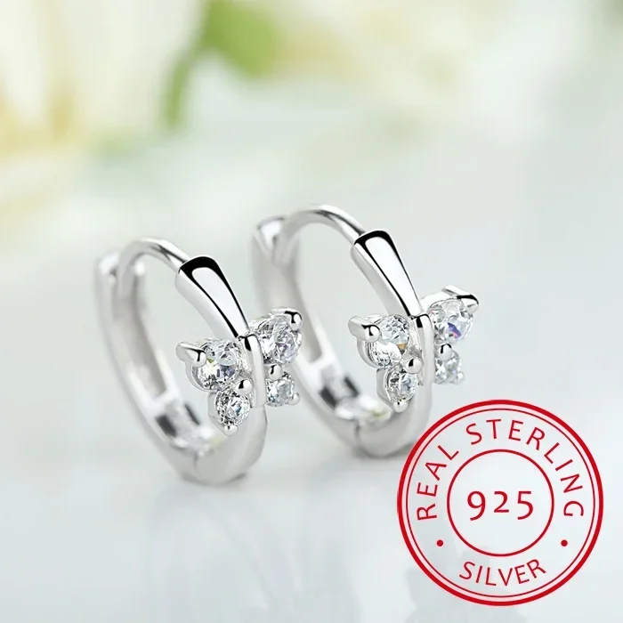925 Sterling Silver Butterfly Zirconia Small Hoop Earring For Girls Child Wome Beautiful Aros Huggies Earring Jewelry
925 Sterling Silver Butterfly Zirconia Small Hoop Earring For Girls Child Wome Beautiful Aros Huggies Earring Jewelry