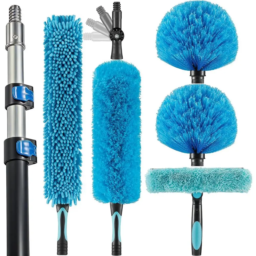20 oot High Ceiling an Duster with 5-12t Extension Pole, Exble Reusable Cobweb, eather, Window Cleaning Squeegee Kit
20 oot High Ceiling an Duster with 5-12t Extension Pole, Exble Reusable Cobweb, eather, Window Cleaning Squeegee Kit
