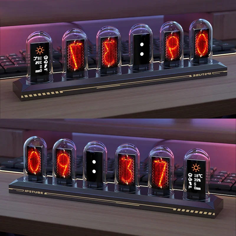 RGB Aluminum Alloy Pseudo Glow Tube Ornament IPS Desktop table Clock Smart electronic digital clock 
RGB Aluminum Alloy Pseudo Glow Tube Ornament IPS Desktop table Clock Smart electronic digital clock