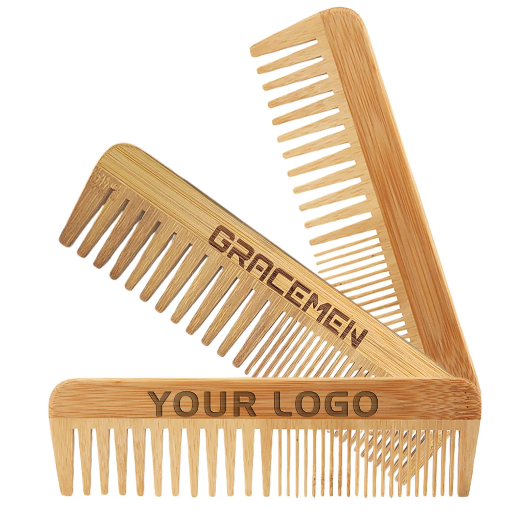 3 Pieces Wide & Fine Teeth Bamboo Comb Custom LOGO - Personalized Your Name Text Date - Bamboo Hair Comb for Women Men
3 Pieces Wide & Fine Teeth Bamboo Comb Custom LOGO - Personalized Your Name Text Date - Bamboo Hair Comb for Women Men