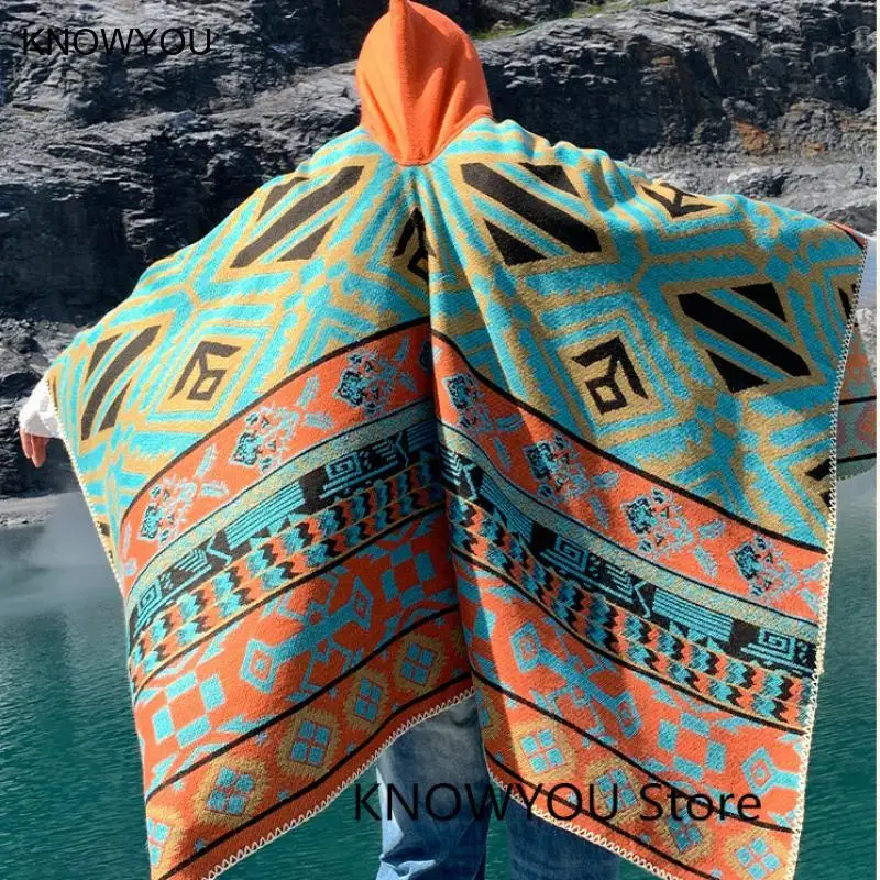 Vintage Bohemian Style Cape Men's Warm Cloak Hooded Pashmina Print Cape Male Loose Stole Imitation Cashmere Tourism Shawls
Vintage Bohemian Style Cape Men's Warm Cloak Hooded Pashmina Print Cape Male Loose Stole Imitation Cashmere Tourism Shawls