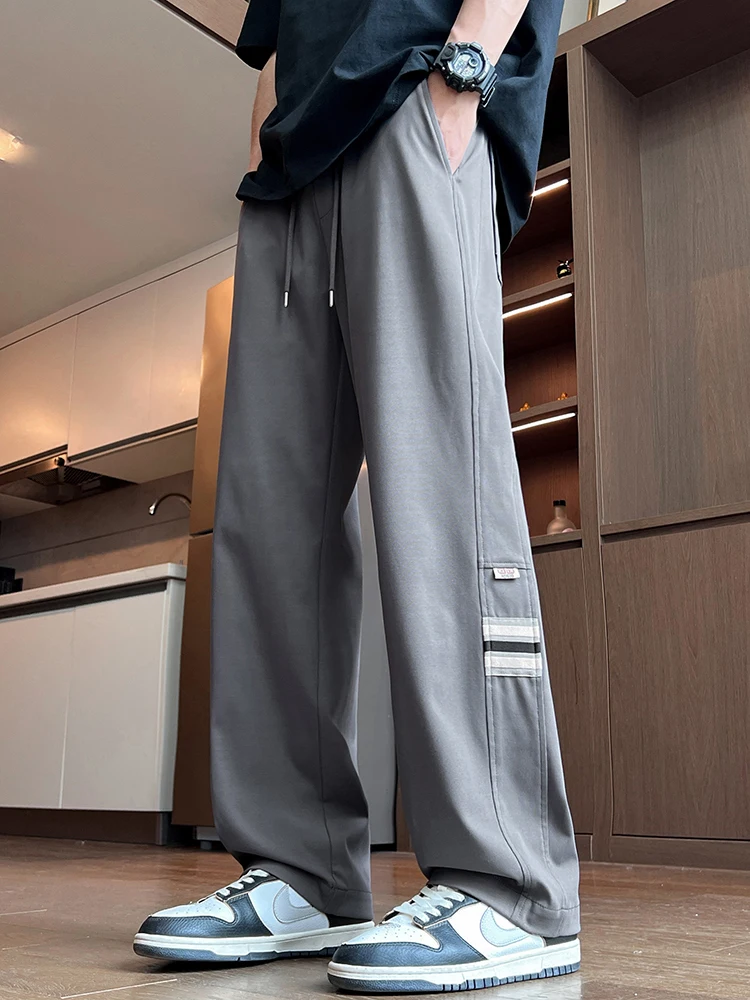 Ice Silk Straight Leg Pants Men's Summer Thin New Loose Fit Casual American Spor Long Trousers Faionable Youth Active Sle
Ice Silk Straight Leg Pants Men's Summer Thin New Loose Fit Casual American Spor Long Trousers Faionable Youth Active Sle