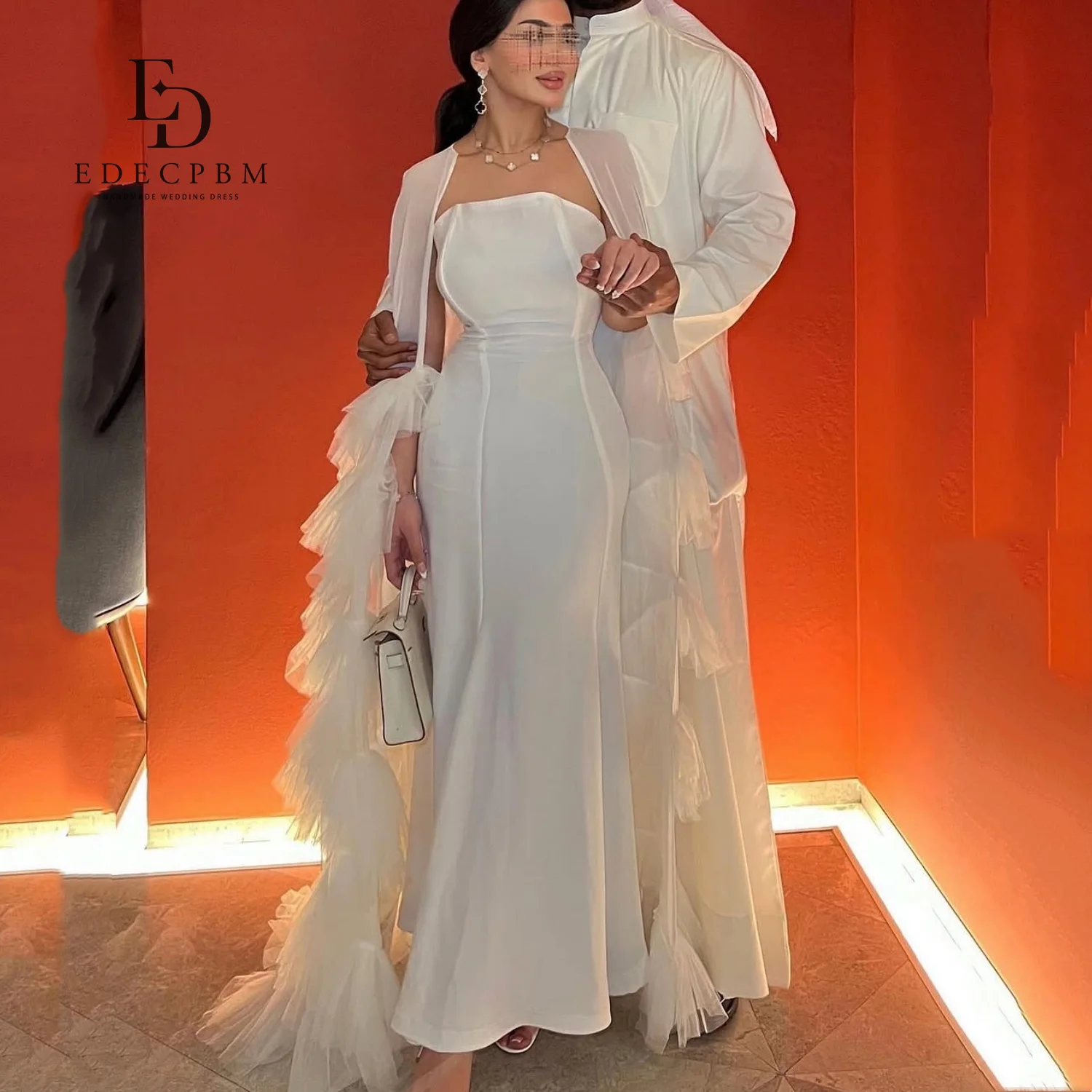 EDECPBM New in Dresses for Special Occasions Ivory White Shawl Luxurious Women's Evening Dresses Customized Saudi Prom Dress
EDECPBM New in Dresses for Special Occasions Ivory White Shawl Luxurious Women's Evening Dresses Customized Saudi Prom Dress