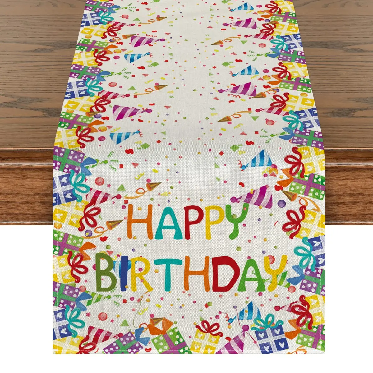 Happy Birthday Linen Table Runner, Polka Dot Hats, Kitchen Dining Table Decoration, Outdoor Home Party, Gifts
Happy Birthday Linen Table Runner, Polka Dot Hats, Kitchen Dining Table Decoration, Outdoor Home Party, Gifts