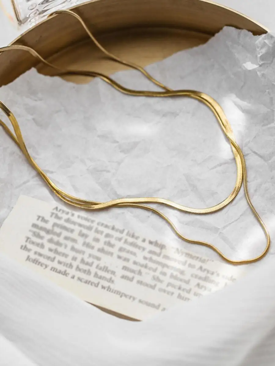 Minimalist Gold-Tone Snake Chain Necklace Set Of Two For Layering
Minimalist Gold-Tone Snake Chain Necklace Set Of Two For Layering