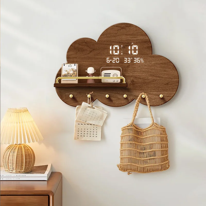 Entry porch clothes hook cloud perpetual calendar electronic clock retro living room shelf creative wall decoration
Entry porch clothes hook cloud perpetual calendar electronic clock retro living room shelf creative wall decoration