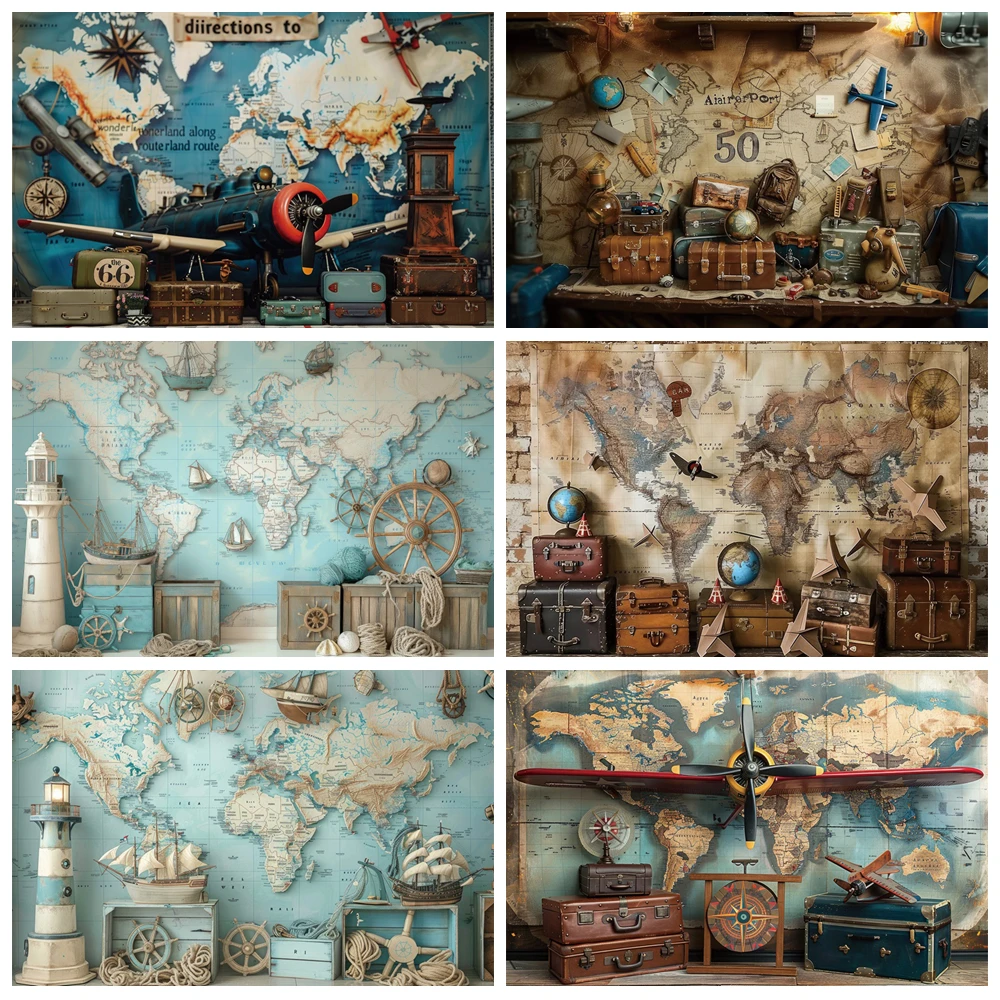 MOON.QG Baby Kids Birthday Travel Photo Background World Maps Luggage Aircraft Backdrop Photography Accessories Decor Photocall
MOON.QG Baby Kids Birthday Travel Photo Background World Maps Luggage Aircraft Backdrop Photography Accessories Decor Photocall