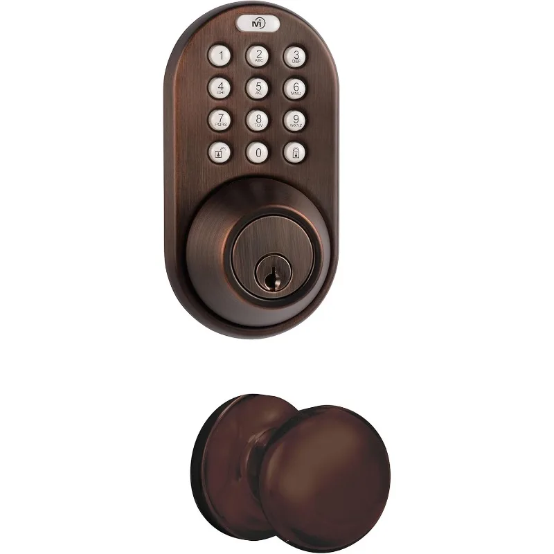 DFK-02OB Electronic Touchpad Entry Keyless Deadbolt and Passage Knob Combo, Oil Rubbed Bronze
DFK-02OB Electronic Touchpad Entry Keyless Deadbolt and Passage Knob Combo, Oil Rubbed Bronze