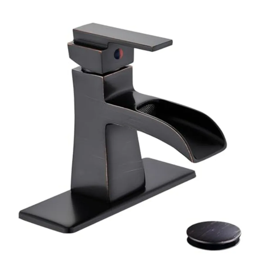Oil-Rubbed Bronze Waterfall Bathroom Faucet Single Handle Centerset with Pop-Up Drain Deck Plate for 1 or 3-Hole Installation B
Oil-Rubbed Bronze Waterfall Bathroom Faucet Single Handle Centerset with Pop-Up Drain Deck Plate for 1 or 3-Hole Installation B