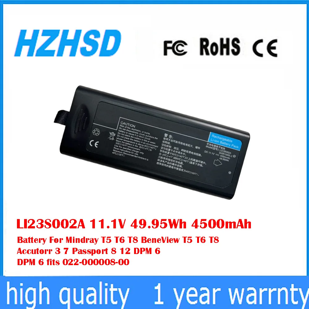 LI23S002A 11.1V 49.95Wh 4500mAh Battery For Mindray T5 T6 T8 BeneView T5 T6 T8 Accutorr 3 7 Passport 8 12 DPM 6 DPM 6 fits 
LI23S002A 11.1V 49.95Wh 4500mAh Battery For Mindray T5 T6 T8 BeneView T5 T6 T8 Accutorr 3 7 Passport 8 12 DPM 6 DPM 6 fits