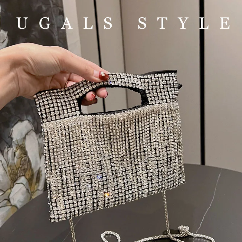 Luxury Tassel Women Handbag Crystal Shiny Rhinestones Diamond Evening Bag Wedding Party Clutch Purse Shoulder Crossbody Bag
Luxury Tassel Women Handbag Crystal Shiny Rhinestones Diamond Evening Bag Wedding Party Clutch Purse Shoulder Crossbody Bag
