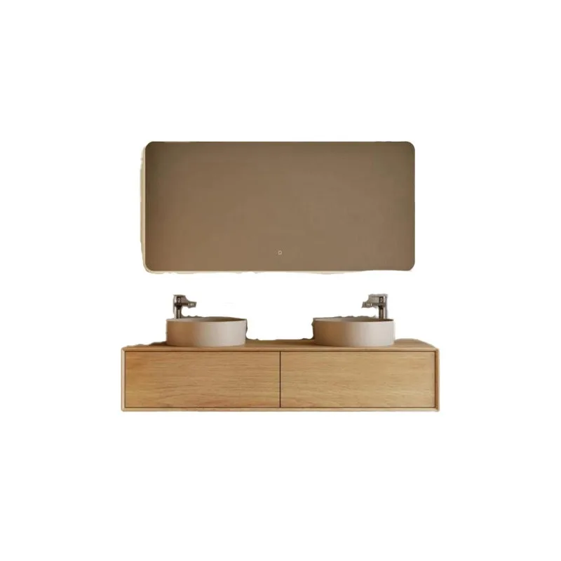 Smart mirror light double basin bathroom cabinet solid wood hanging sink toilet washbasin cabinet
Smart mirror light double basin bathroom cabinet solid wood hanging sink toilet washbasin cabinet