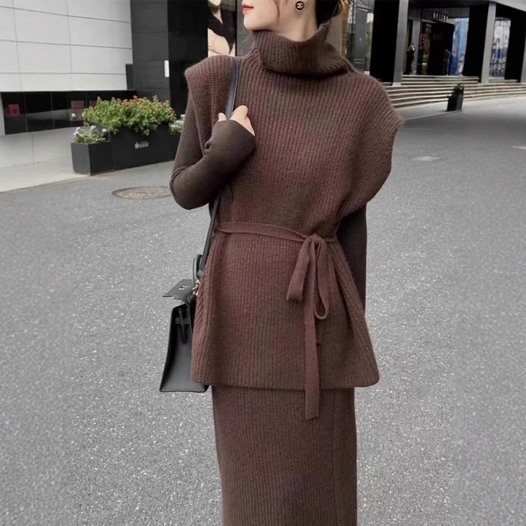 Y2k уличная одежда, элегантные осенние женские комплекты из двух предметов, комплект с юбкой, водолазка, вязаные свитера без рукавов, топы, длинные юбки, узкая талия
Y2k уличная одежда, элегантные осенние женские комплекты из двух предметов, комплект с юбкой, водолазка, вязаные свитера без рукавов, топы, длинные юбки, узкая талия