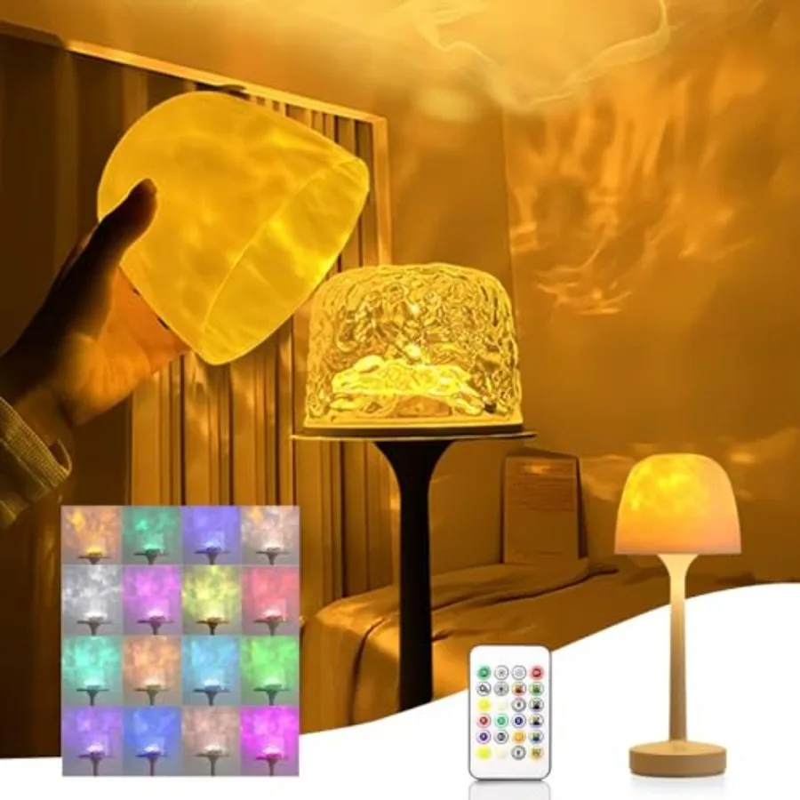 Ocean Wave Cordless Projector Light, USB Rechargeable Cordless Night Light with Remote Control, Party Sunset Mood Ambient Light
Ocean Wave Cordless Projector Light, USB Rechargeable Cordless Night Light with Remote Control, Party Sunset Mood Ambient Light