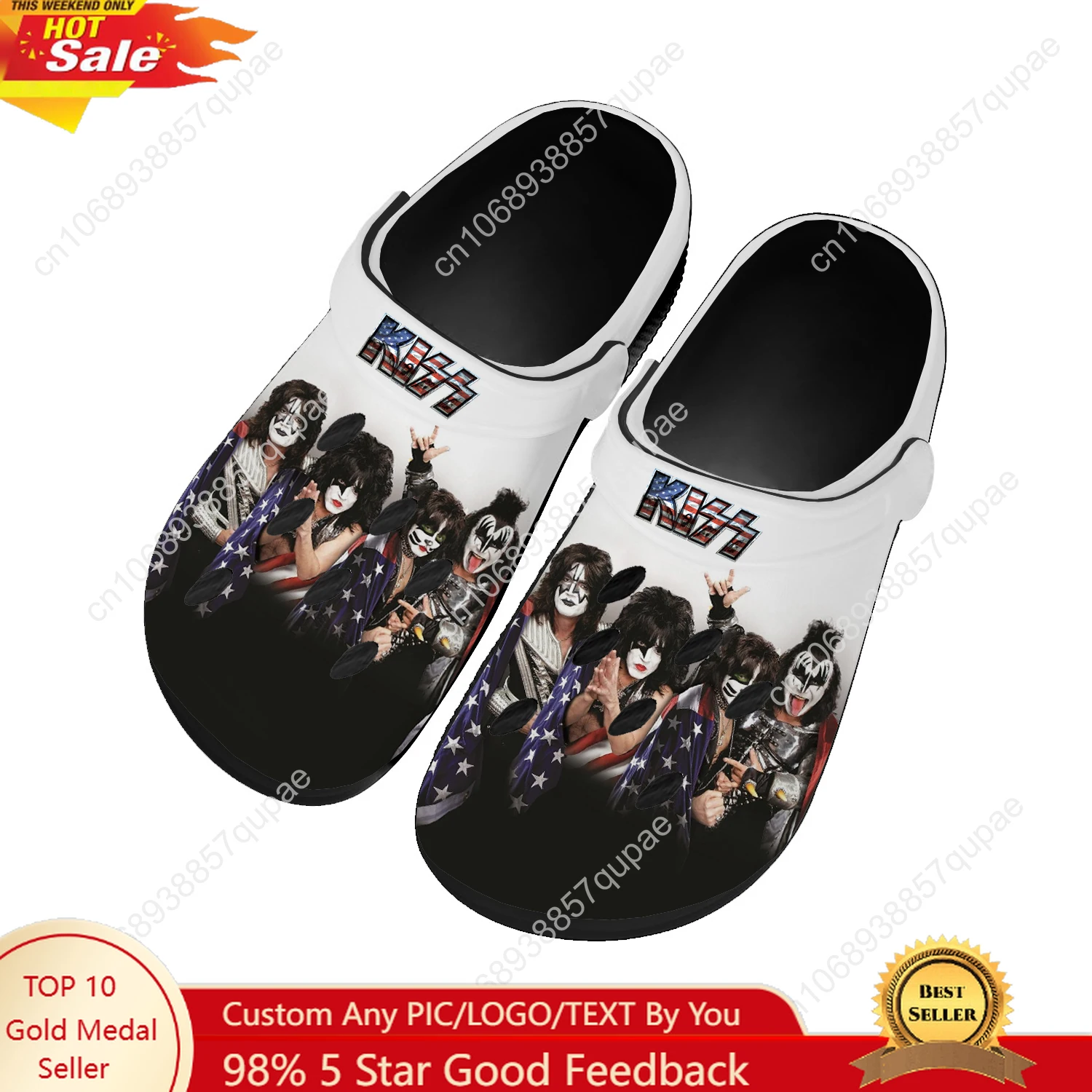 Kiss Pop Rock Band Home Custom Sandals Women Teenager High Quality Fashion Water Shoe Garden Clog Breathable Beach Hole Slippers
Kiss Pop Rock Band Home Custom Sandals Women Teenager High Quality Fashion Water Shoe Garden Clog Breathable Beach Hole Slippers