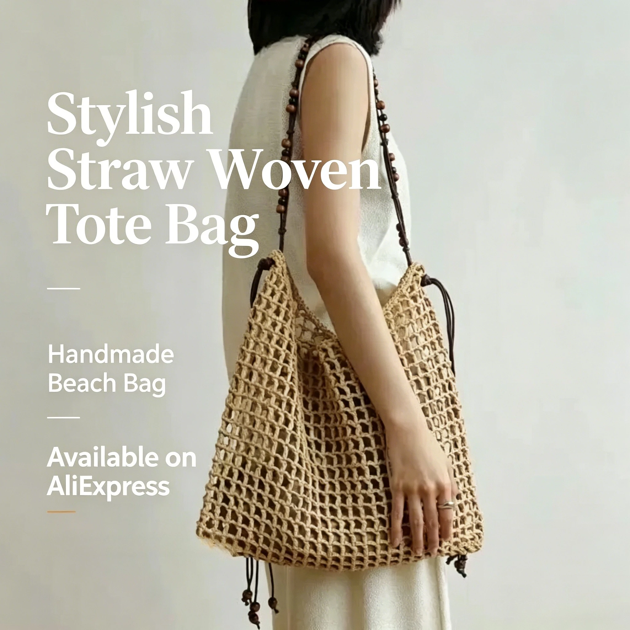 Vintage Beaded Hollow Out Woven Tote Bag Large Capacity Shoulder Handbag Perfect for Beach Vacation and Casual Summer Outings
Vintage Beaded Hollow Out Woven Tote Bag Large Capacity Shoulder Handbag Perfect for Beach Vacation and Casual Summer Outings