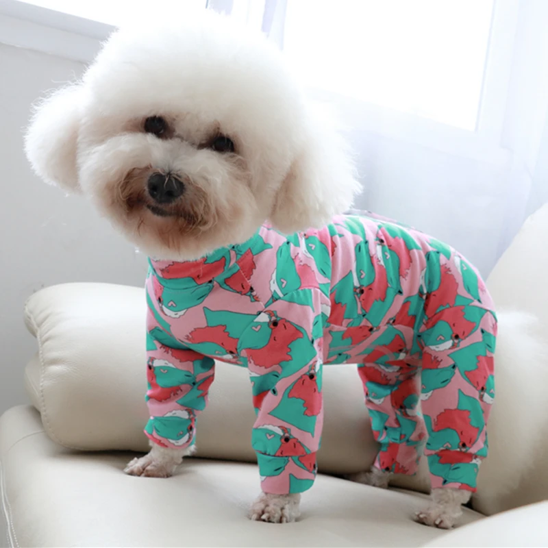 Thin Cotton Puppy Dog Rompers Casual Sport Outfits Pink Print Wrap Belly Jumpsuits For Small Medium Dog Poodle Teddy Pet Clothes
Thin Cotton Puppy Dog Rompers Casual Sport Outfits Pink Print Wrap Belly Jumpsuits For Small Medium Dog Poodle Teddy Pet Clothes