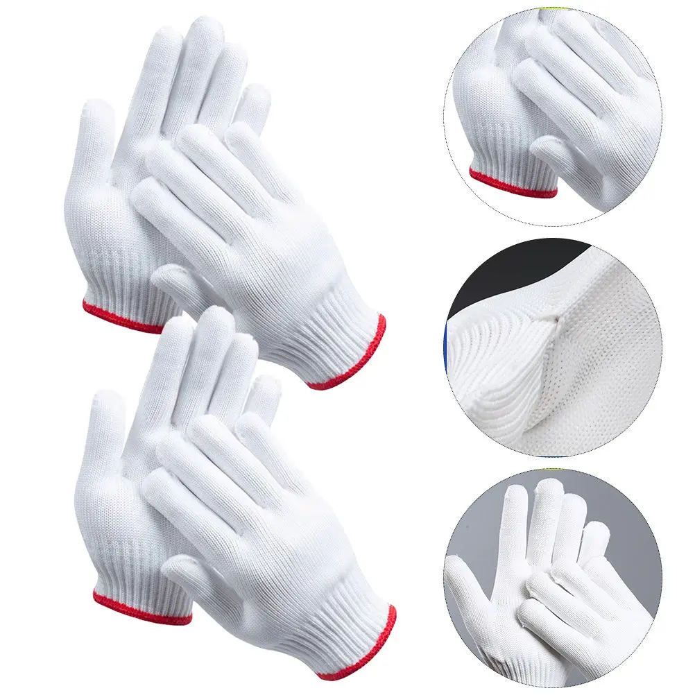 12Pairs Breathable Thick Nylon Cotton Work Gloves White Anti Slip Hand Protection Safety Gloves for Warehouse Construction
12Pairs Breathable Thick Nylon Cotton Work Gloves White Anti Slip Hand Protection Safety Gloves for Warehouse Construction
