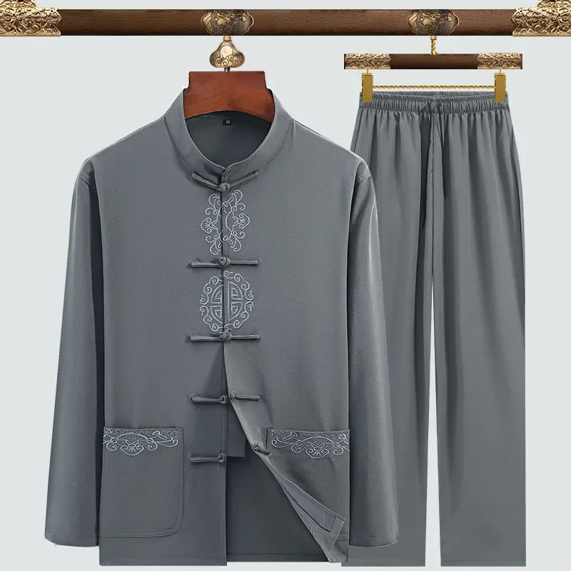 Mandarin Collar Casual Tang Clothing Embroidered Hanfu Kung Tang Suit Chinese Men's Tang Suit National Clothing Fu Tai Chi Suit
Mandarin Collar Casual Tang Clothing Embroidered Hanfu Kung Tang Suit Chinese Men's Tang Suit National Clothing Fu Tai Chi Suit